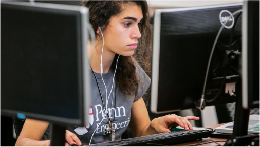 Student in a computer lab.